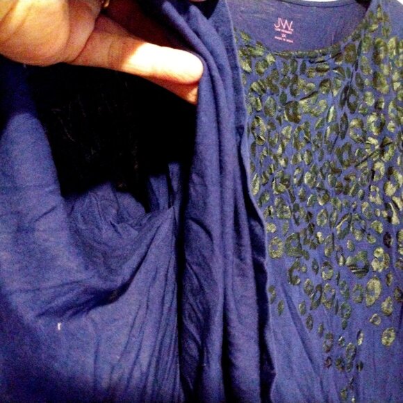 JW Statement Top Plus 2X Boho Statement Purple Jewel Tone Artwear Boho Chic Glam - Picture 5 of 7